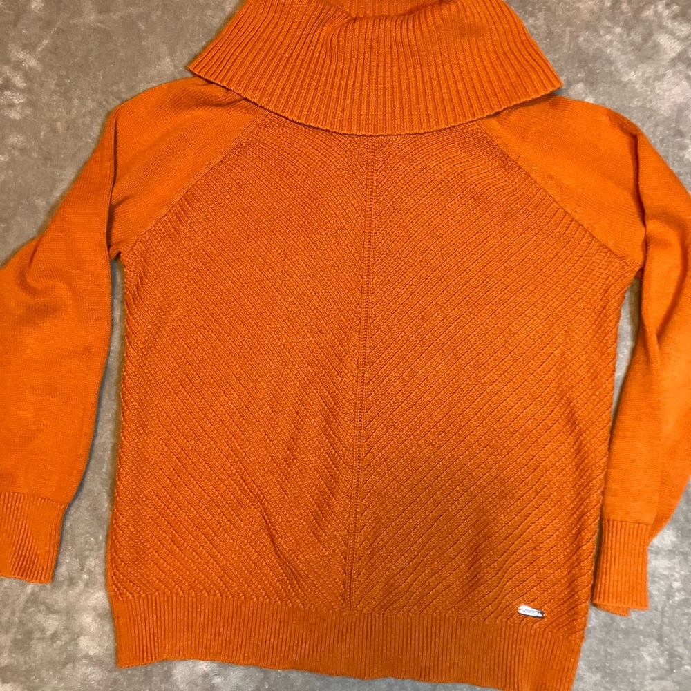 Calvin Klein Burnt Orange Cowl Neck Sweater Size S Autumnal Academia Collegiate